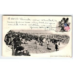 Bathing Beach Hour Postcard 1900s Asbury Park New Jersey 1902 Arthur Livingston
